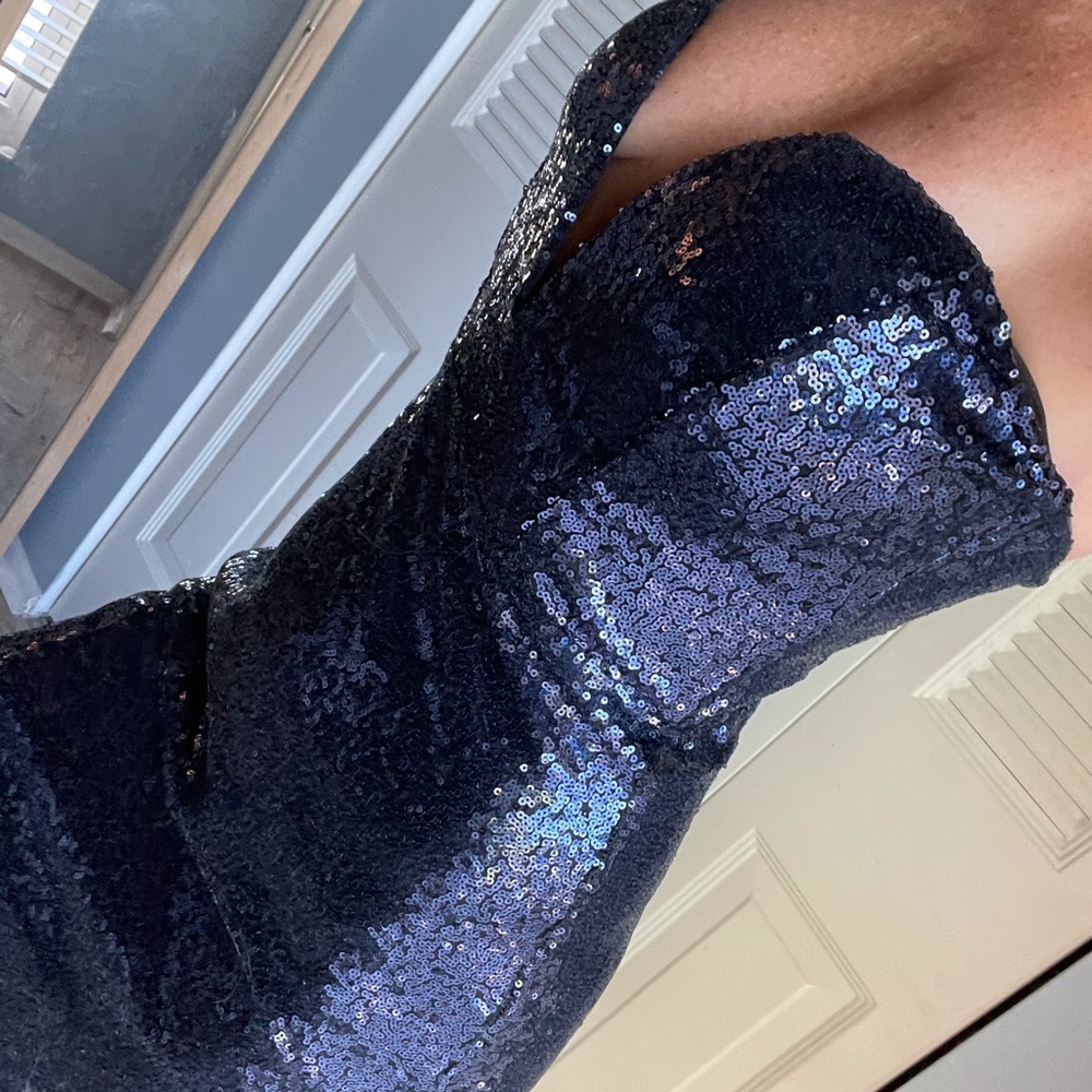 Sequin Strapless Gown